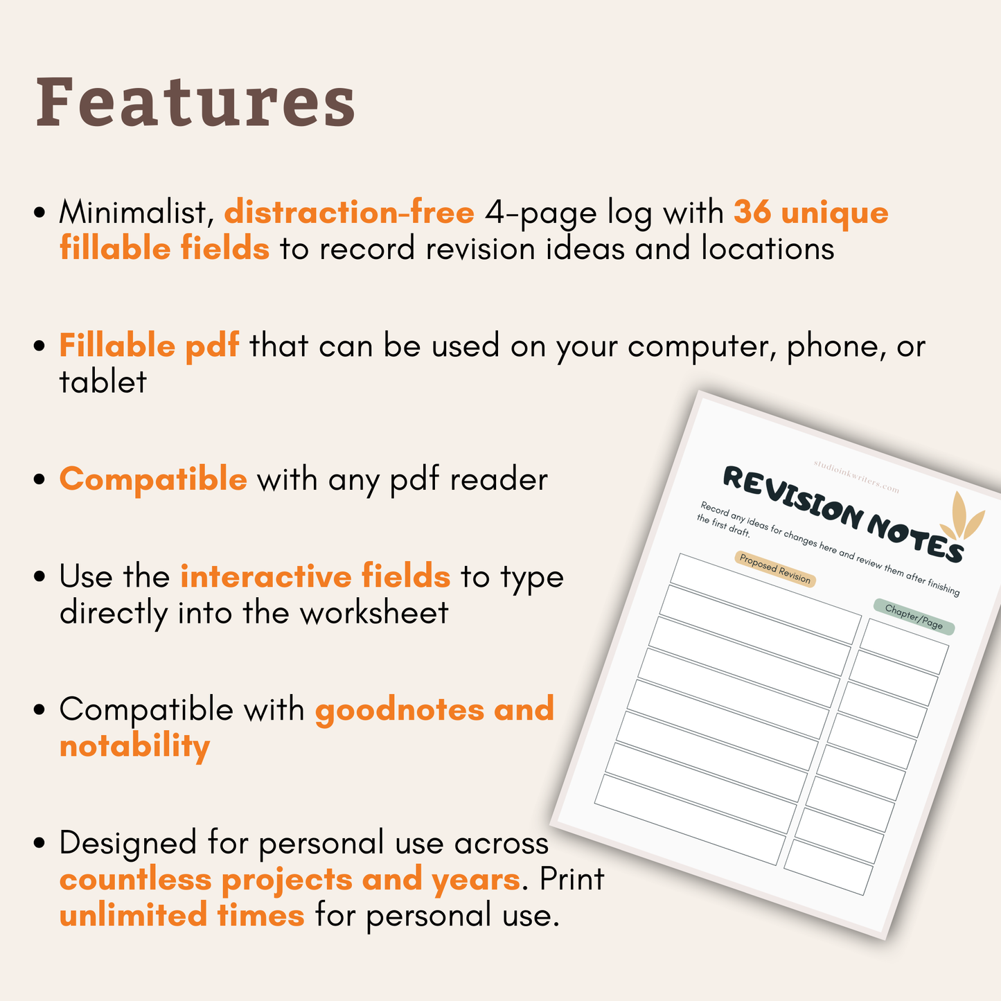 Interactive Revision Log