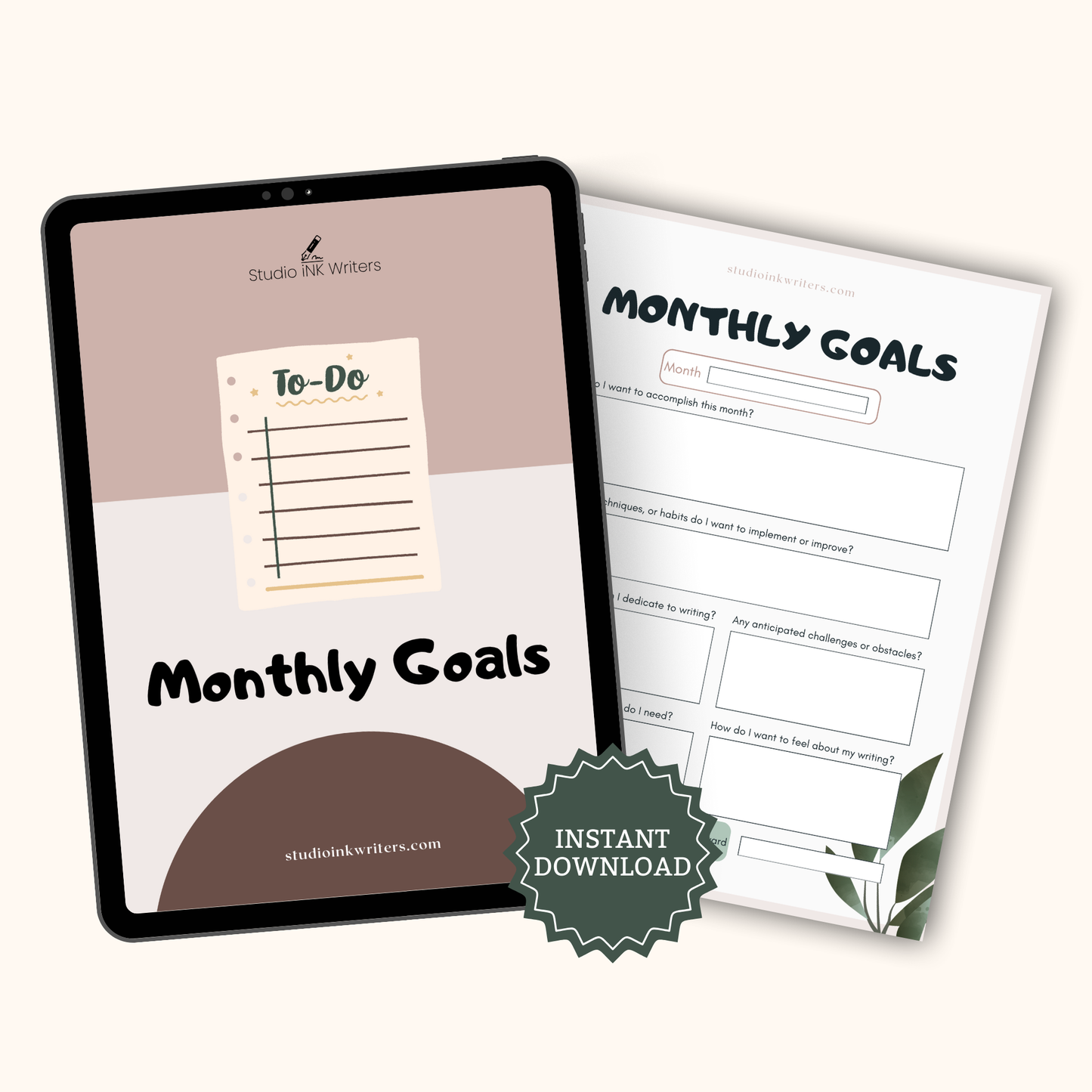 Interactive Monthly Goal-setting Worksheet