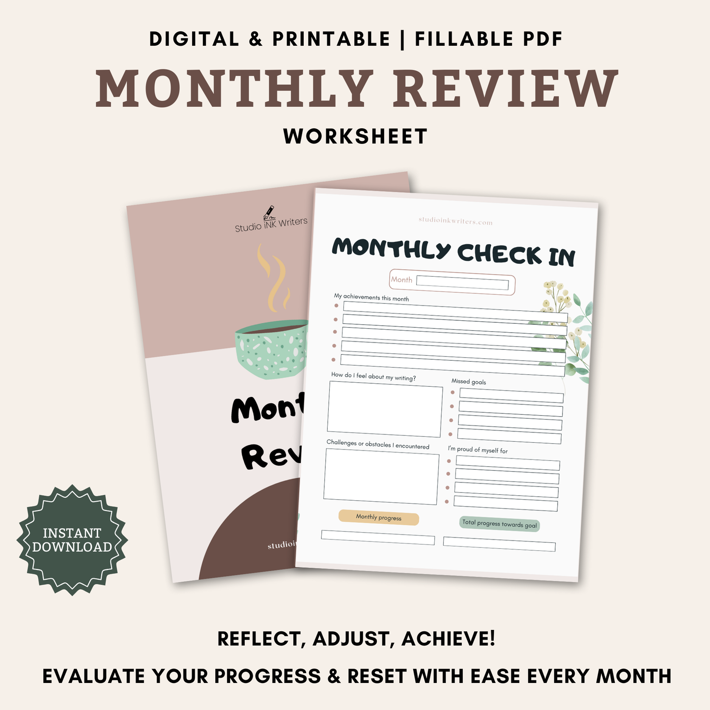 Interactive Monthly Review Worksheet