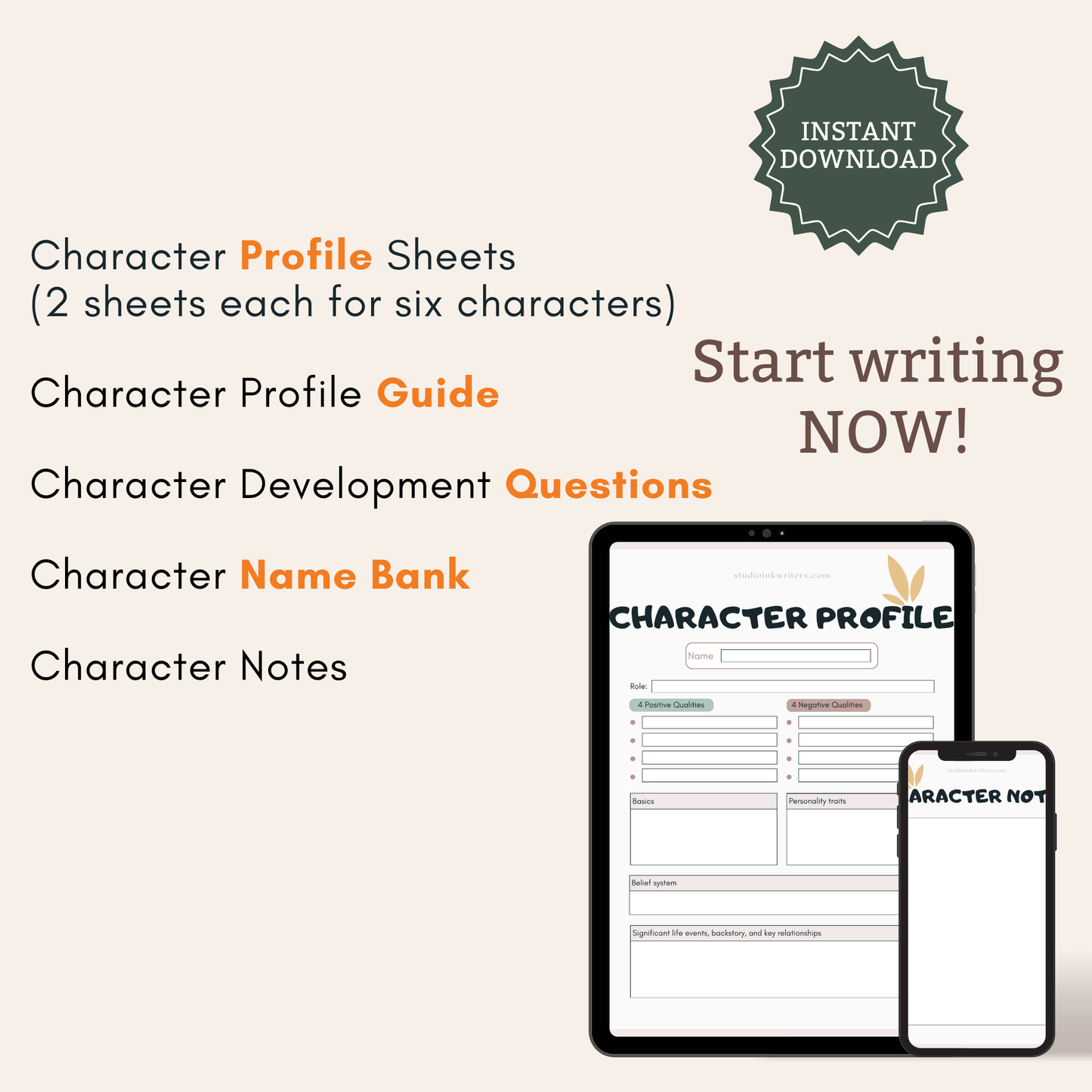 Interactive Character Development Worksheets