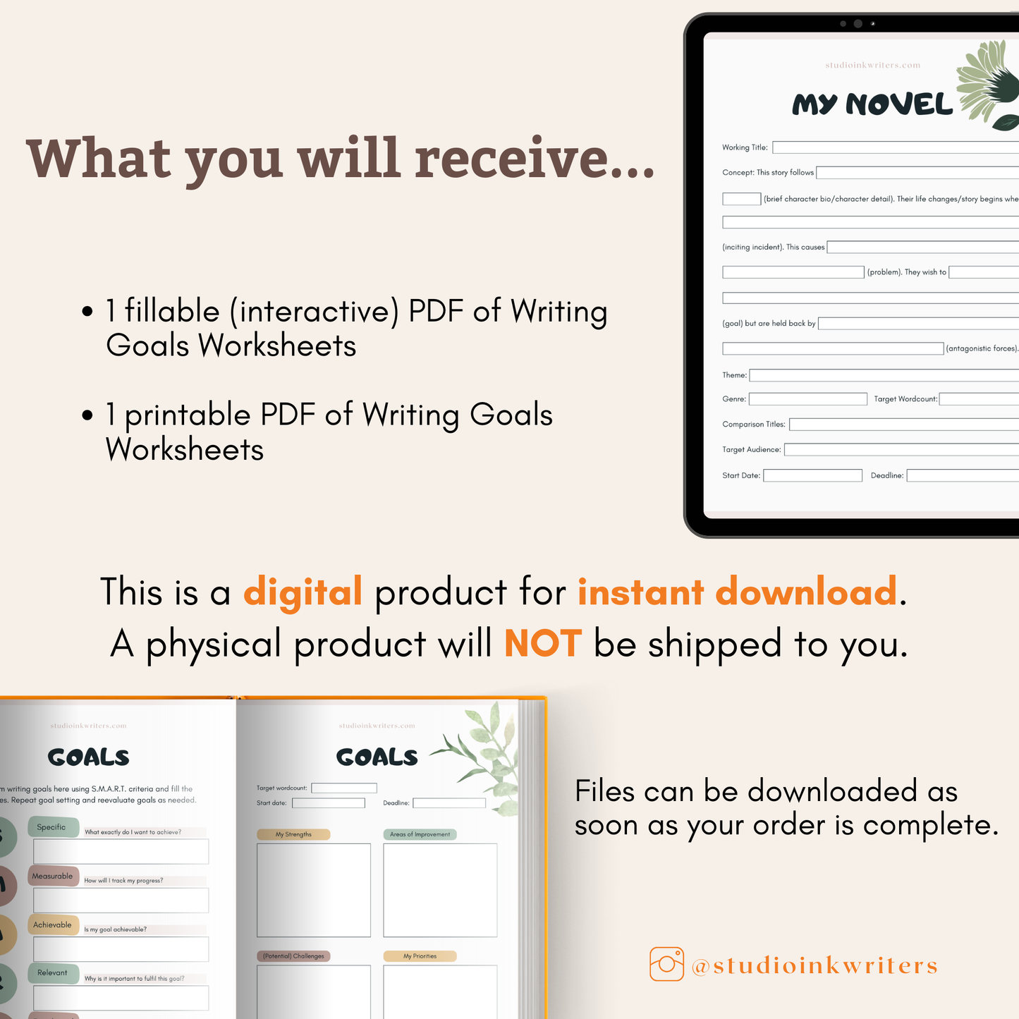 Novel Progress & Goals Worksheets - Full Set