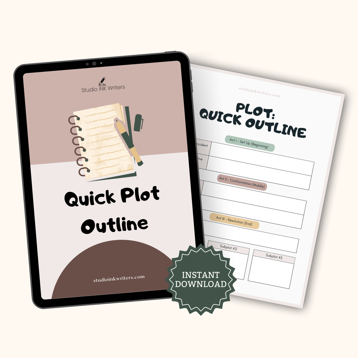 Interactive Quick Plot Outline Worksheets