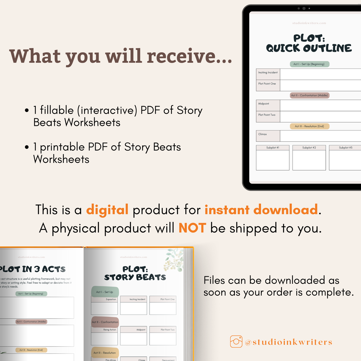 Story Beats Worksheets