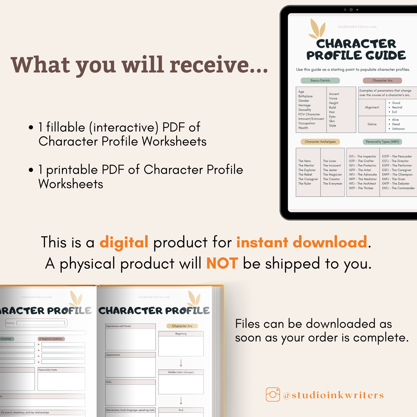 Character Profile Worksheets