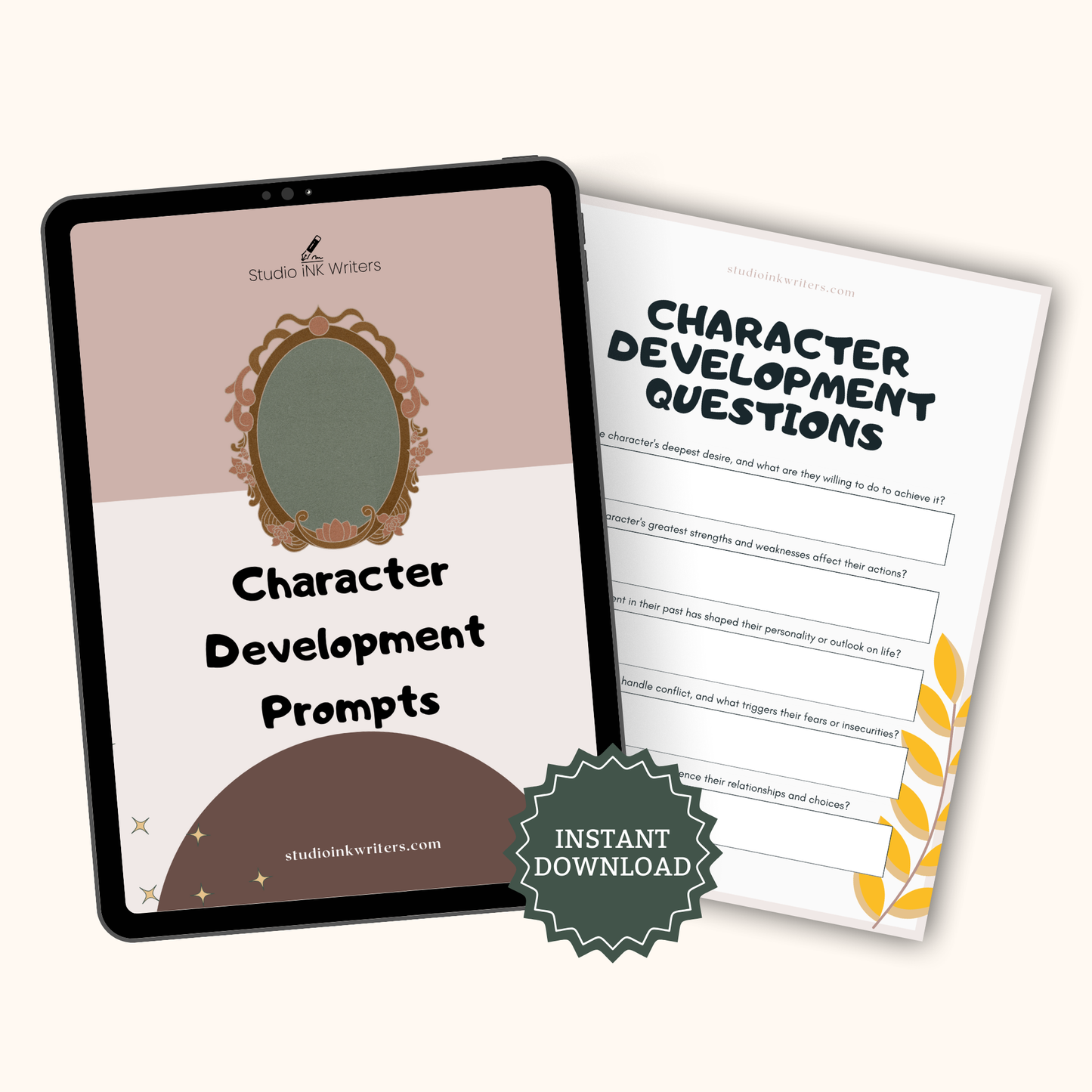 Interactive Character Questions Worksheet