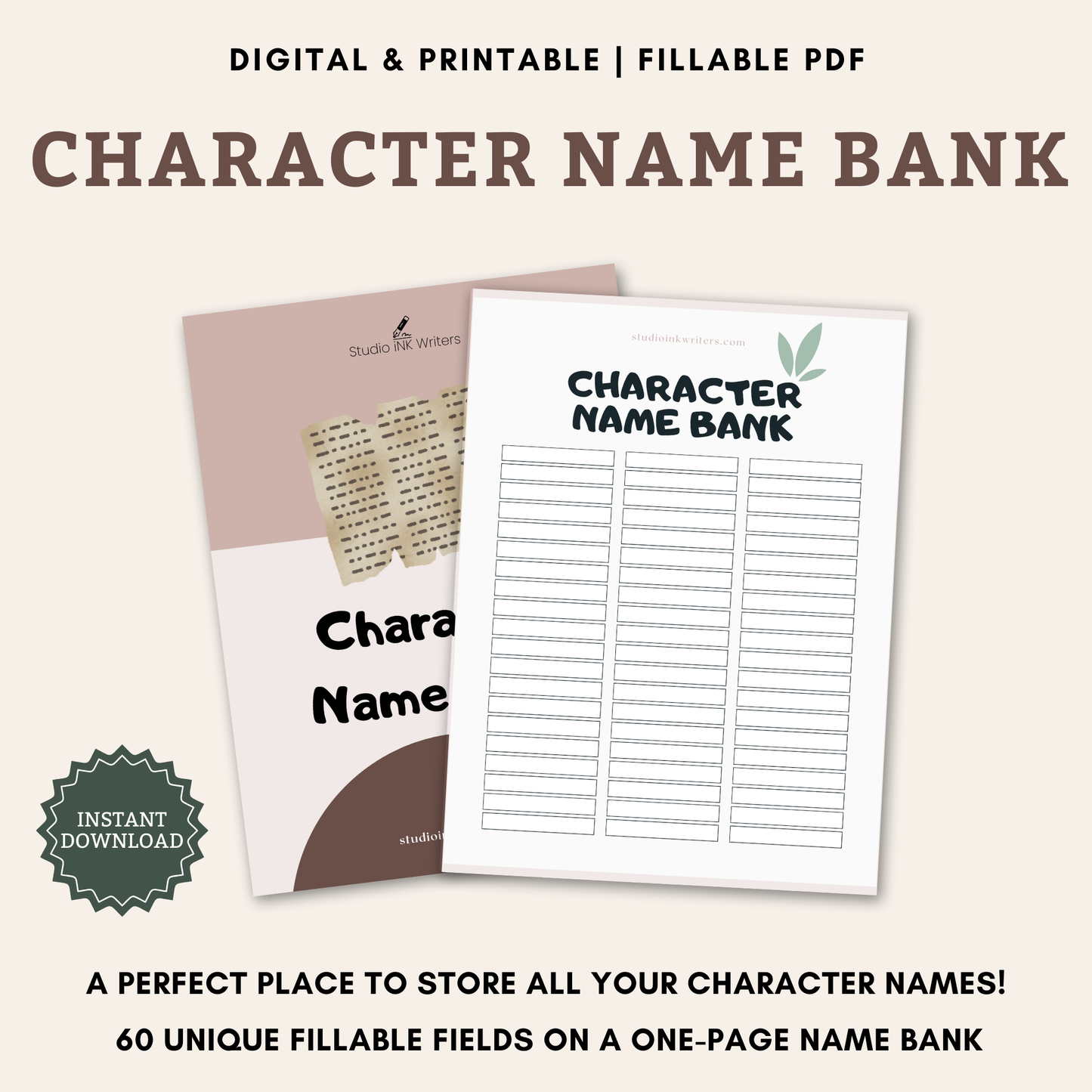 Interactive Character Name Bank