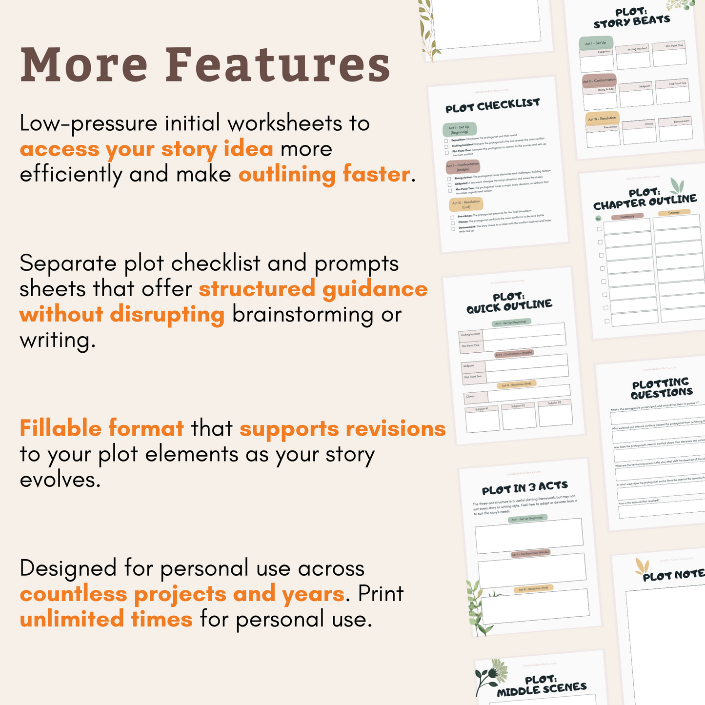 Interactive Plot Development Worksheets