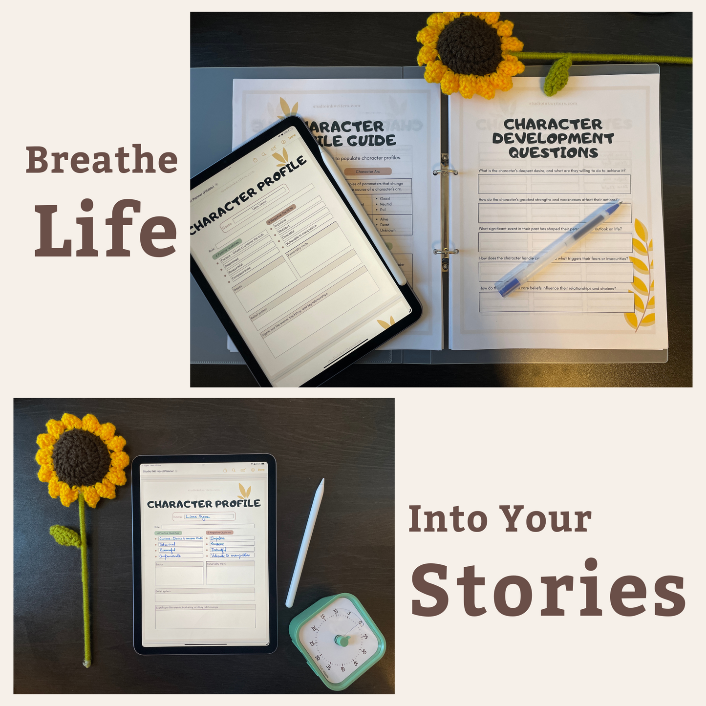 Interactive Character Development Worksheets