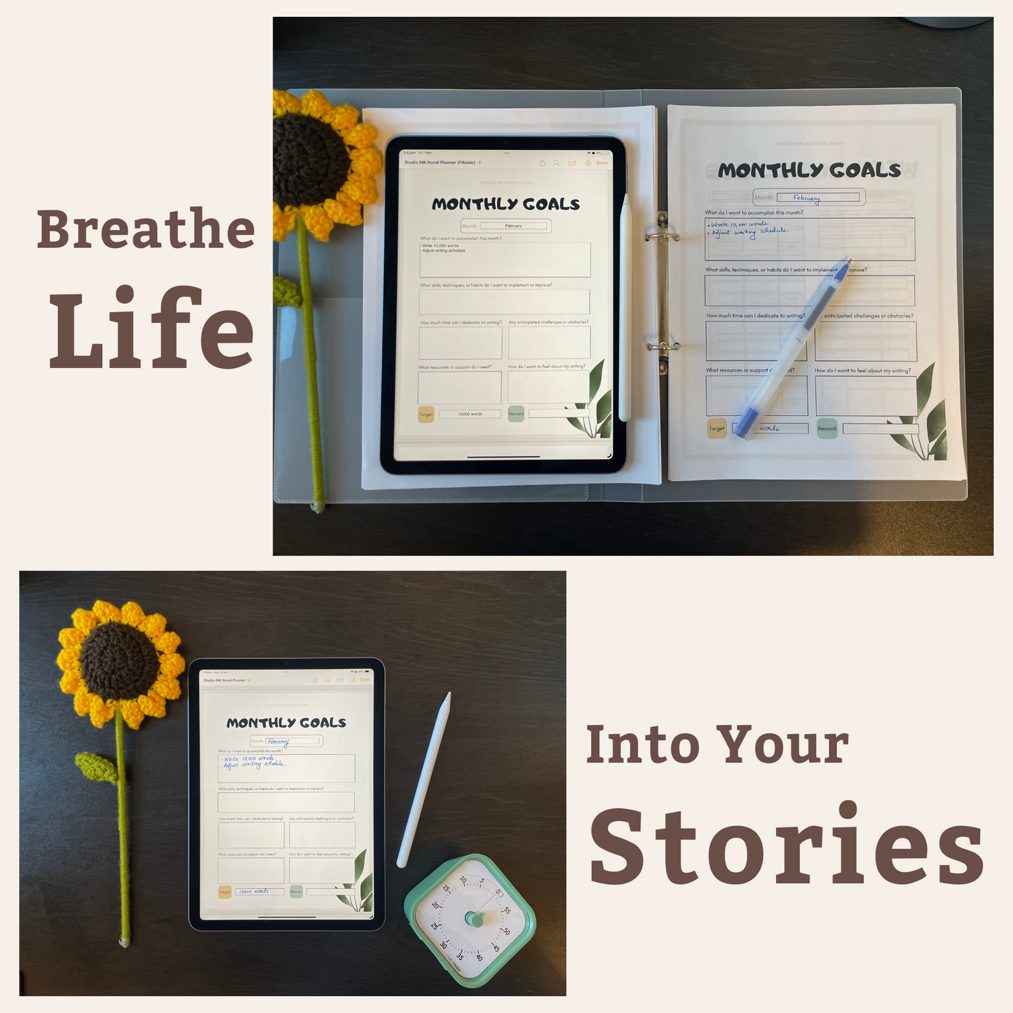 Monthly Goals Worksheet