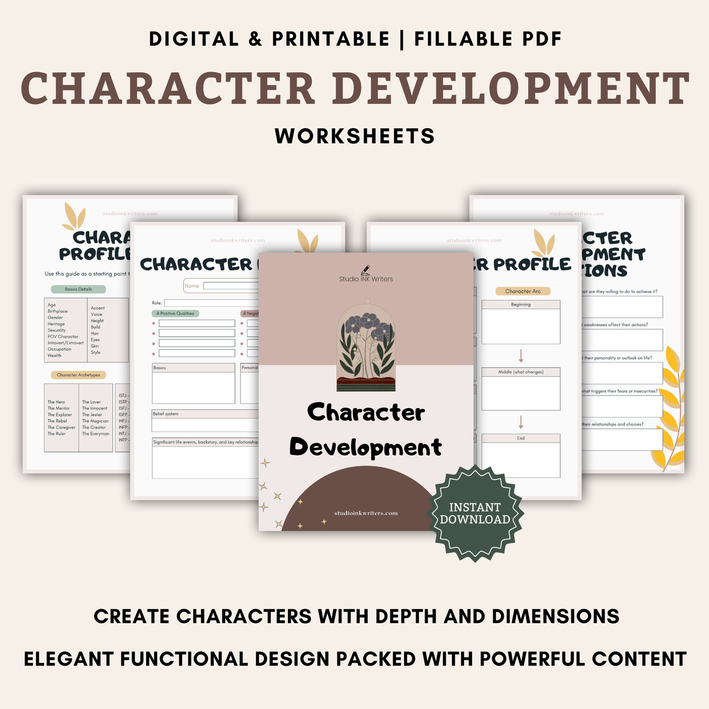 Interactive Character Development Worksheets