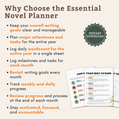 Printable Essential Novel Planner