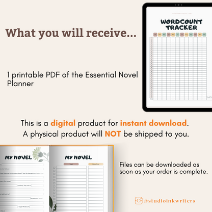 Printable Essential Novel Planner