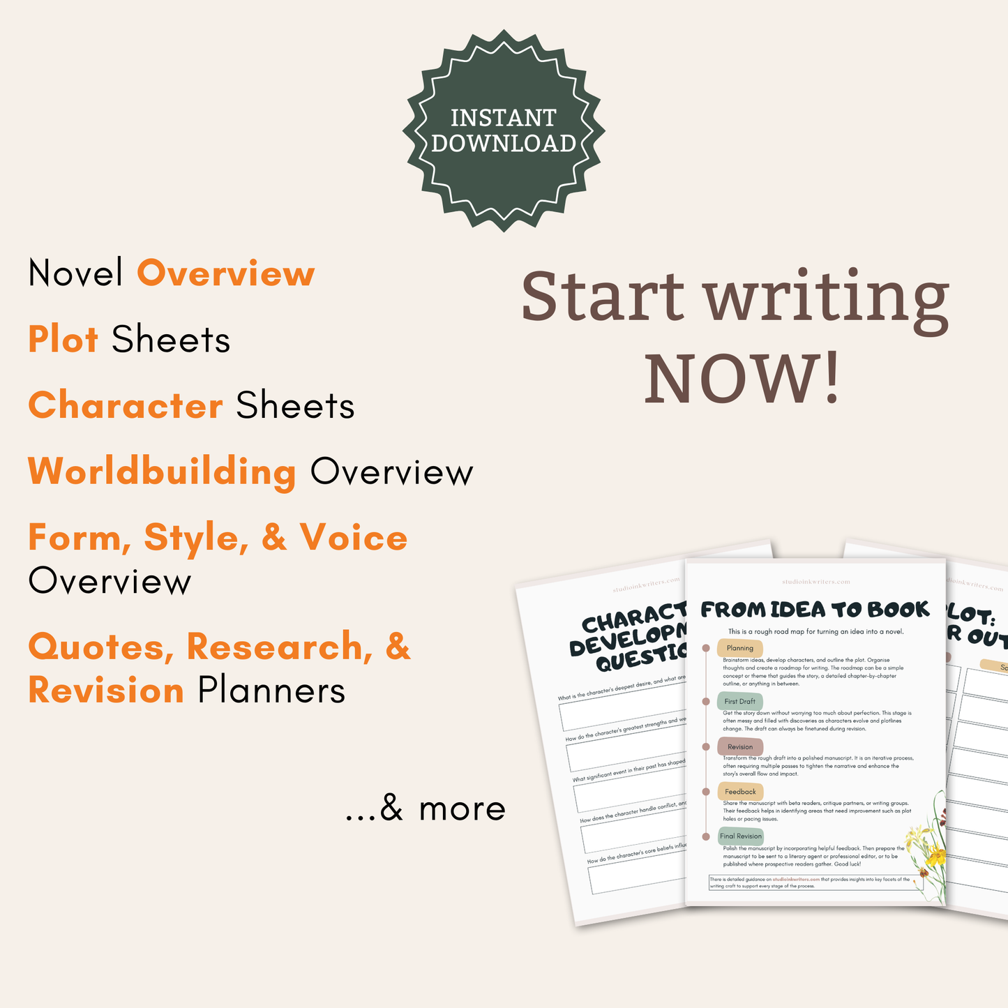 Printable Foundational Novel Planner