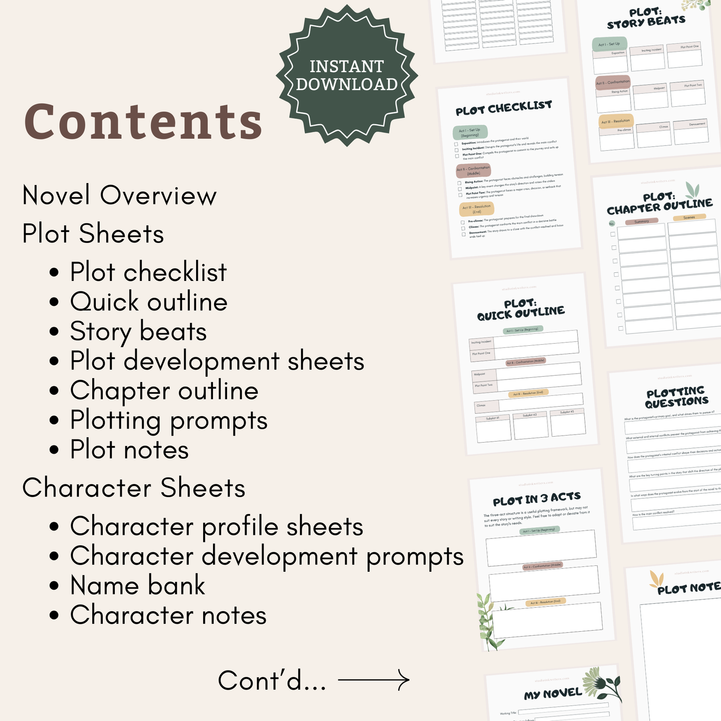 Printable Foundational Novel Planner