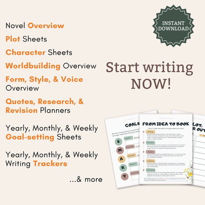 Printable Guided Novel Planner