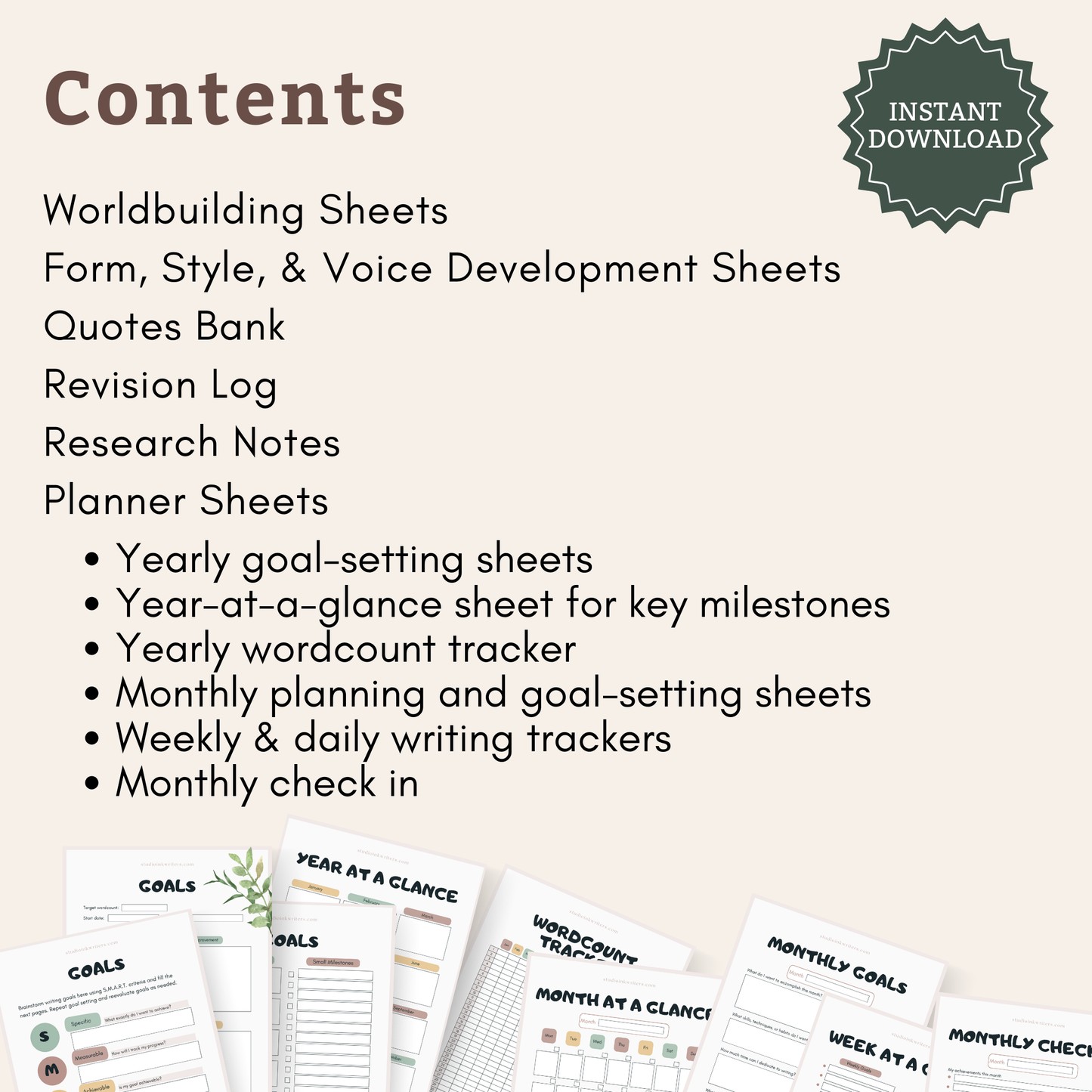 Printable Guided Novel Planner